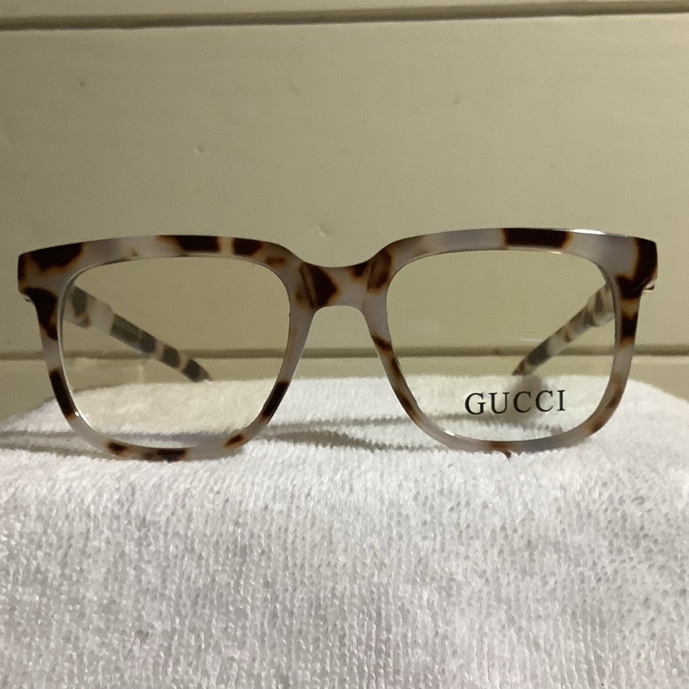 Gucci Bluelight Lenses Brown Patterned Eyewear no prescription 54-17-140 EUC